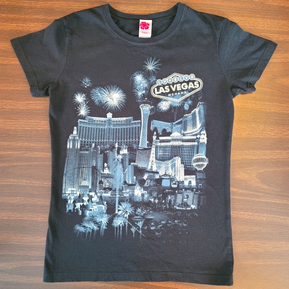 Las Vegas Graphic Tee Silver Foil Design